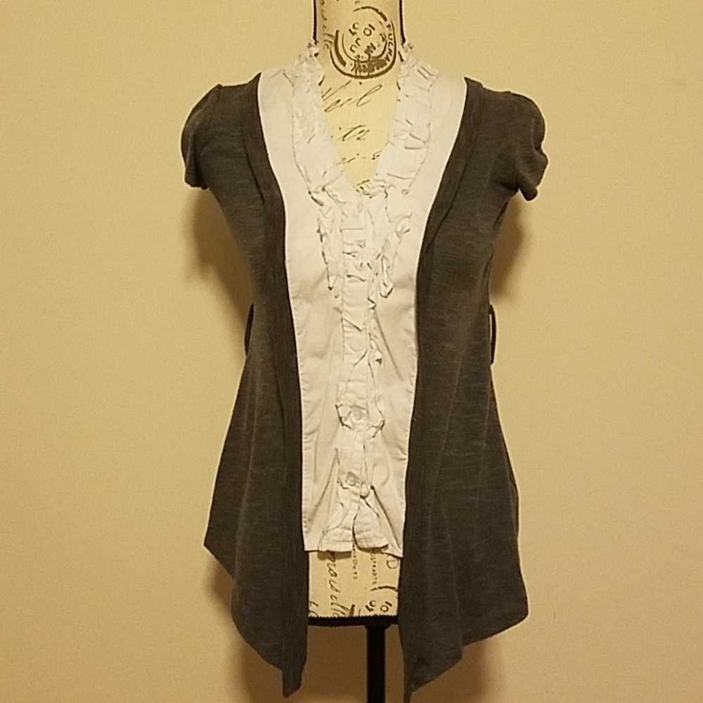 👚 GREY & WHITE BLOUSE 👚